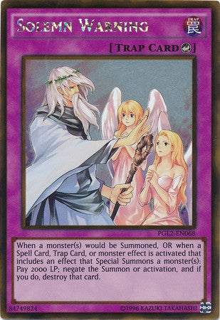 Solemn Warning - PGL2-EN068 - Gold Rare - Unlimited available at 401 Games Canada