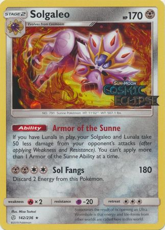 Solgaleo - 142/236 - Holo Promo (Cosmic Eclipse Stamped) available at 401 Games Canada