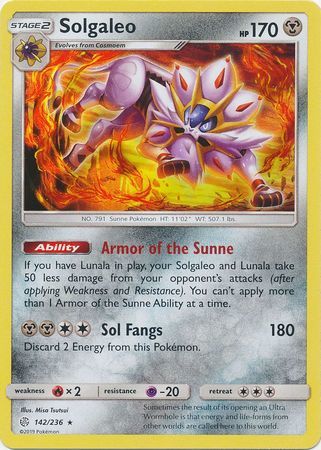 Solgaleo - 142/236 - Holo Rare available at 401 Games Canada
