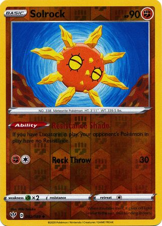 Solrock - 092/189 - Uncommon - Reverse Holo available at 401 Games Canada