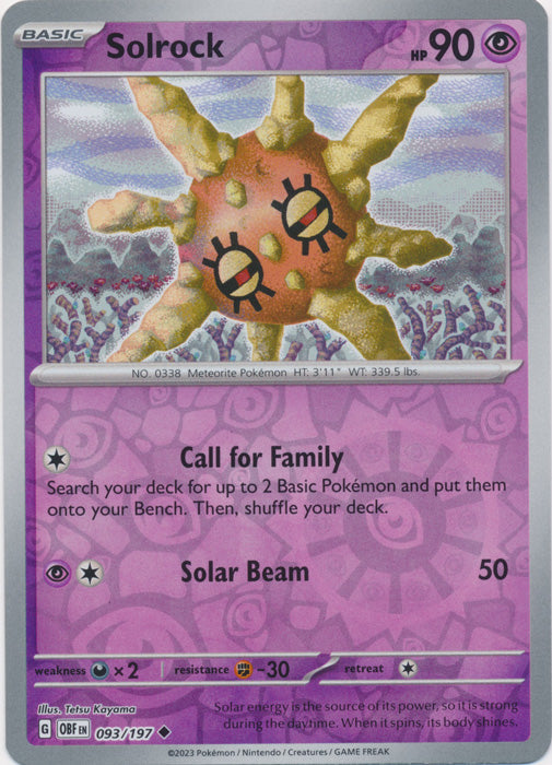 Solrock - 093/197 - Uncommon - Reverse Holo available at 401 Games Canada