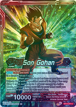 Son Gohan - BT14-001 - Common (FOIL) available at 401 Games Canada