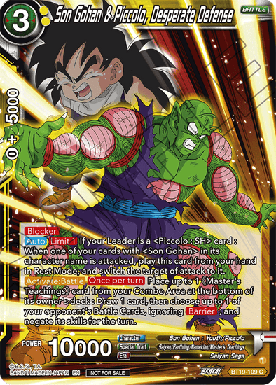 Son Gohan & Piccolo, Desperate Defense - BT19-109 - Common available at 401 Games Canada