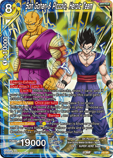 Son Gohan & Piccolo, Heroic Team - BT19-145 - Super Rare available at 401 Games Canada