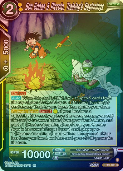 Son Gohan & Piccolo, Training's Beginnings - BT19-108 - Rare (Foil) available at 401 Games Canada