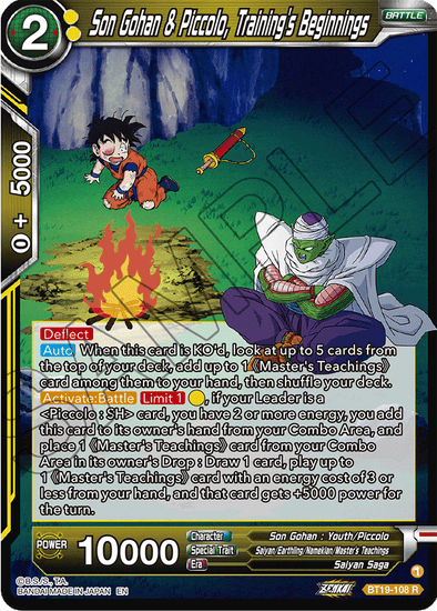 Son Gohan & Piccolo, Training's Beginnings - BT19-108 - Rare available at 401 Games Canada