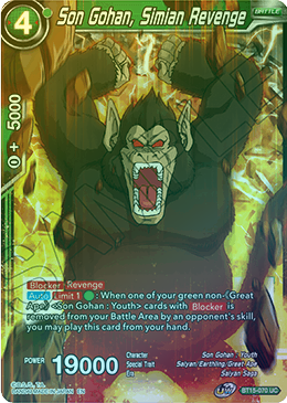 Son Gohan, Simian Revenge - BT15-070 - Uncommon (FOIL) available at 401 Games Canada