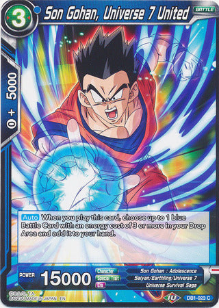 Son Gohan, Universe 7 United - DB1-023 - Common available at 401 Games Canada