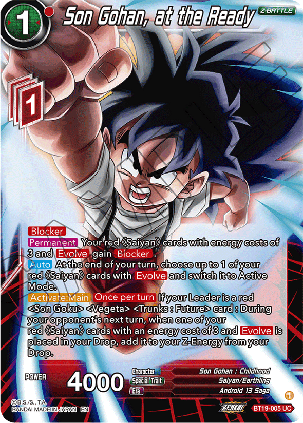 Son Gohan, at the Ready - BT19-005 - Uncommon available at 401 Games Canada