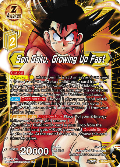 Son Goku, Growing Up Fast - SD20-02 - Starter Rare available at 401 Games Canada