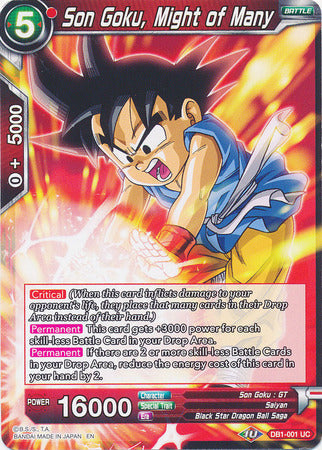 Son Goku, Might of Many - DB1-001 - Uncommon available at 401 Games Canada