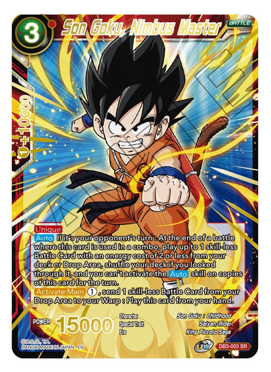 Son Goku, Nimbus Master - DB3-003 - Super Rare (Gold Stamped) available at 401 Games Canada