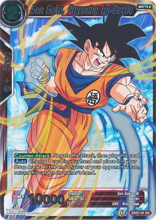 Son Goku, Preparing for Battle - EX07-01 - Expansion Rare (Foil) available at 401 Games Canada