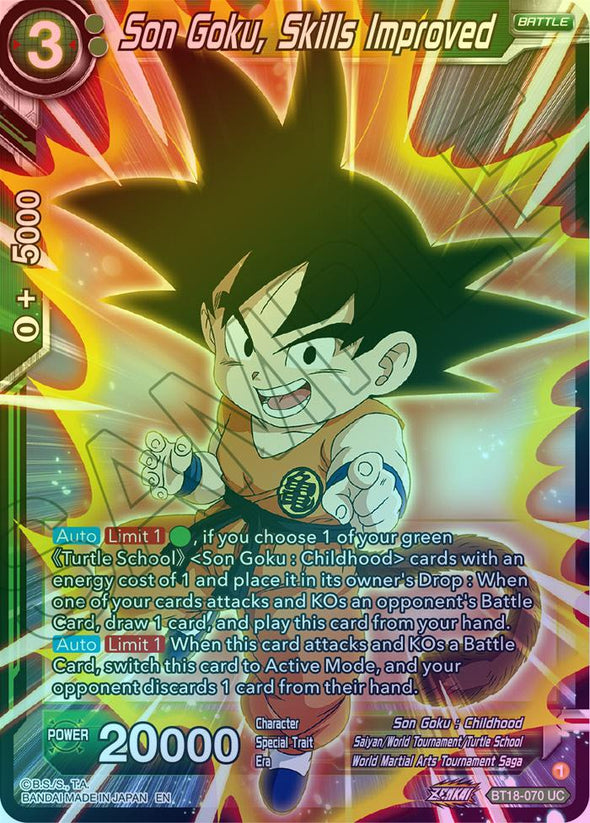 Son Goku, Skills Improved - BT18-070 - Uncommon (Foil) available at 401 Games Canada