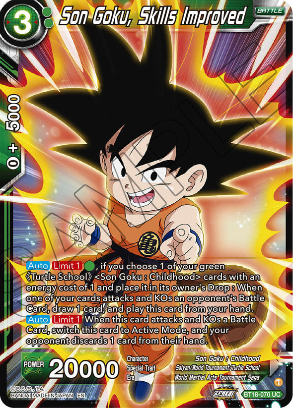 Son Goku, Skills Improved - BT18-070 - Uncommon available at 401 Games Canada