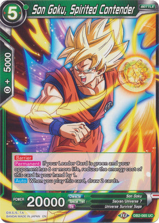 Son Goku, Spirited Contender - DB2-065 - Uncommon available at 401 Games Canada