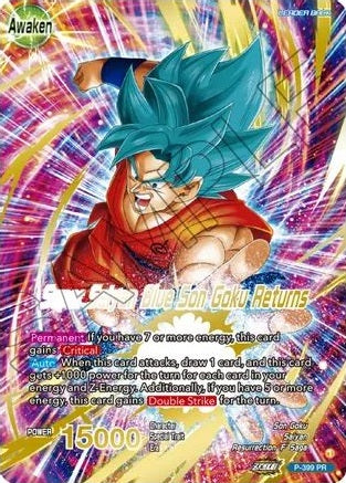 Son Goku // Super Saiyan Blue Son Goku Returns - P-399 - Promo (Gold-Stamped) available at 401 Games Canada