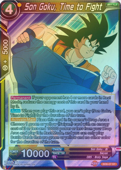 Son Goku, Time to Fight - SD8-07 - Starter Rare (FOIL) available at 401 Games Canada