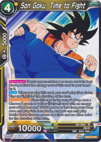 Son Goku, Time to Fight - SD8-07 - Starter Rare available at 401 Games Canada