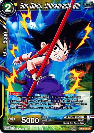 Son Goku, Unbreakable Will - EX06-23 - Expansion Rare available at 401 Games Canada