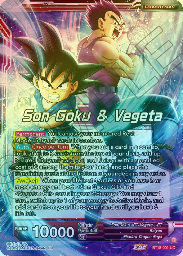Son Goku & Vegeta // SS4 Son Goku & SS4 Vegeta, In It Together - BT18-001 - Uncommon (Foil) available at 401 Games Canada