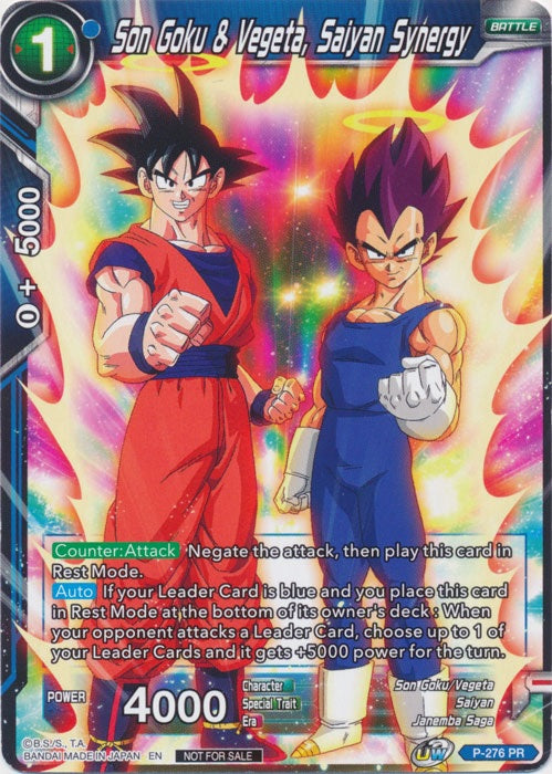 Son Goku & Vegeta, Saiyan Synergy - P-276 - Tournament Promo available at 401 Games Canada