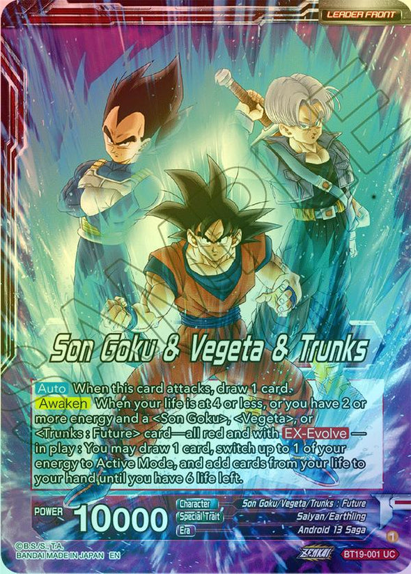 Son Goku & Vegeta & Trunks - BT19-001 - Uncommon (Foil) available at 401 Games Canada