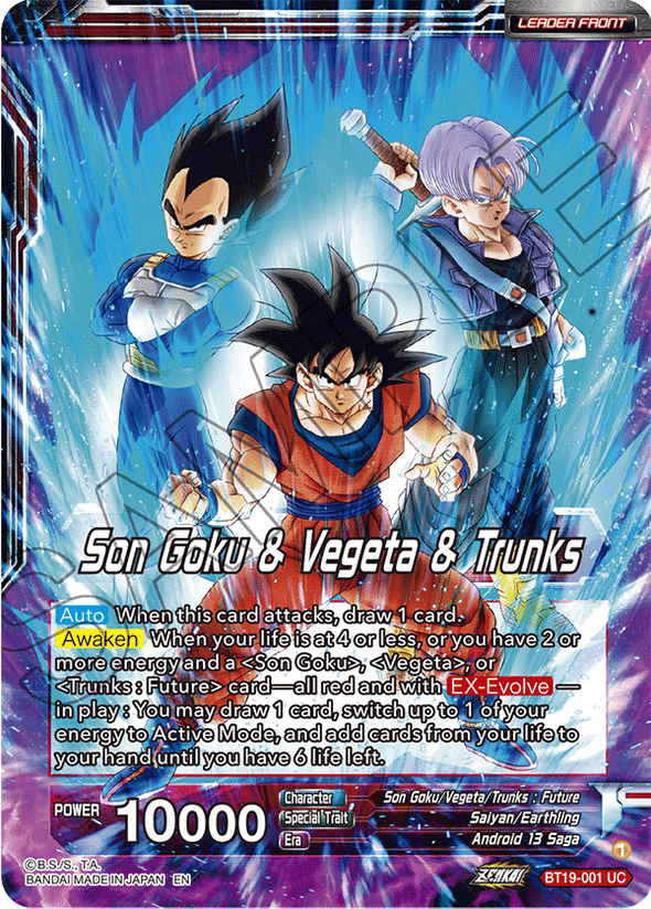 Son Goku & Vegeta & Trunks - BT19-001 - Uncommon available at 401 Games Canada