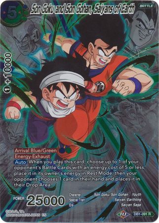 Son Goku and Son Gohan, Saiyans of Earth - DB1-091 - Rare (Alternate Art) (Foil) available at 401 Games Canada