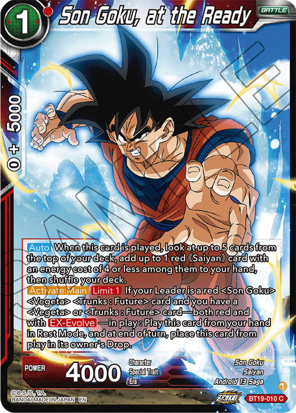 Son Goku, at the Ready - BT19-010 - Common available at 401 Games Canada