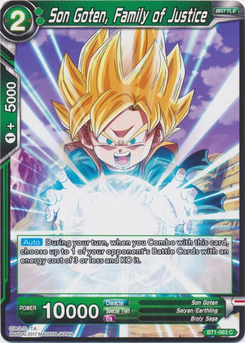 Son Goten, Family of Justice - BT1-063 - Common available at 401 Games Canada