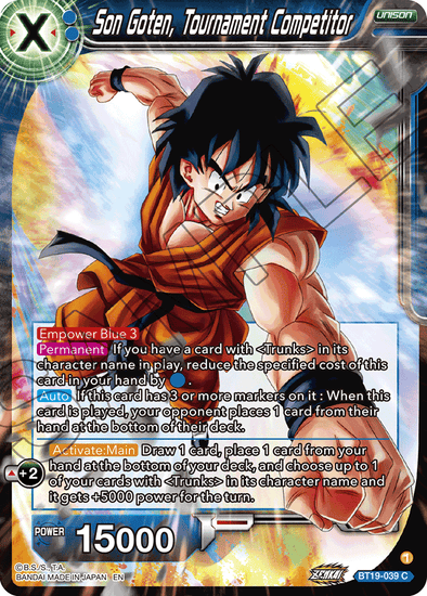 Son Goten, Tournament Competitor - BT19-039 - Common available at 401 Games Canada