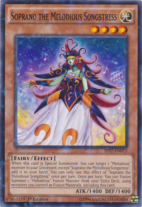 Soprano the Melodious Songstress - SP17-EN013 - Starfoil Rare - 1st Edition available at 401 Games Canada