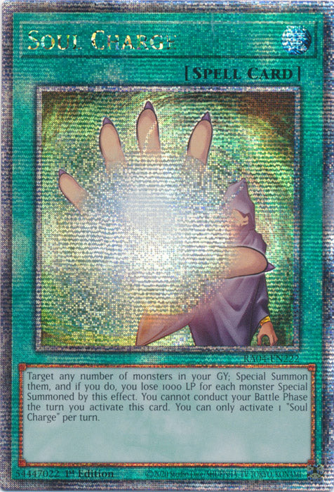 Soul Charge - RA04-EN222 - Quarter Century Secret Rare - 1st Edition