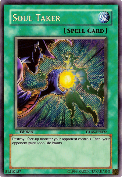 Soul Taker - GLAS-EN092 - Secret Rare - 1st Edition available at 401 Games Canada