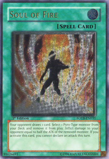 Soul of Fire - FOTB-EN031 - Ultimate Rare - 1st Edition available at 401 Games Canada