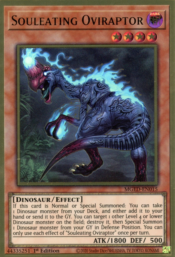 Souleating Oviraptor - MGED-EN015 - Premium Gold Rare - 1st Edition available at 401 Games Canada