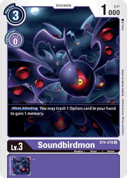 Soundbirdmon - BT4-078 - Uncommon available at 401 Games Canada