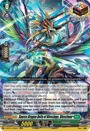 Source Dragon Deity of Blessings, Blessfavor - D-BT01/025 - Over RR available at 401 Games Canada