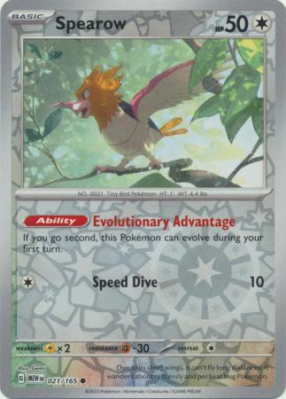 Spearow - 021/165 - Common - Reverse Holo available at 401 Games Canada