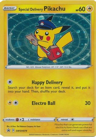 Special Delivery Pikachu - SWSH074 - Holo Promo available at 401 Games Canada