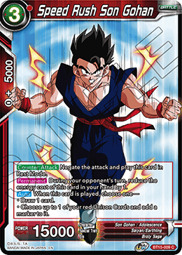 Speed Rush Son Gohan - BT15-009 - Common available at 401 Games Canada