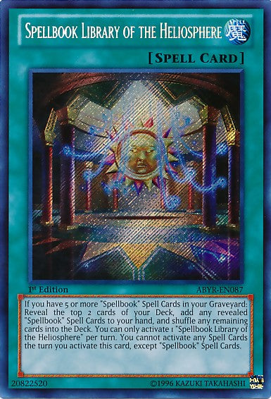 Spellbook Library of the Heliosphere - ABYR-EN087 - Secret Rare - 1st Edition available at 401 Games Canada