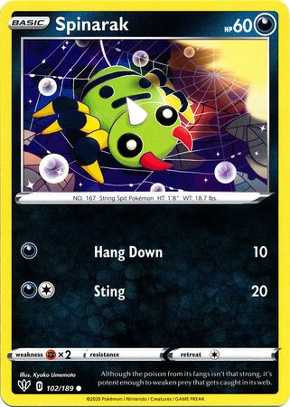 Spinarak - 102/189 - Common available at 401 Games Canada