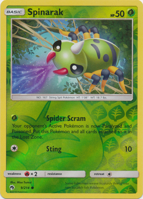 Spinarak - 9/214 - Common - Reverse Holo available at 401 Games Canada