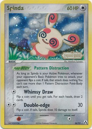 Spinda - 26/92 - Rare - Reverse Holo available at 401 Games Canada