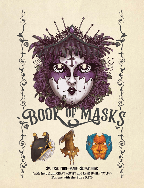 Spire - Book of Masks Sourcebook available at 401 Games Canada