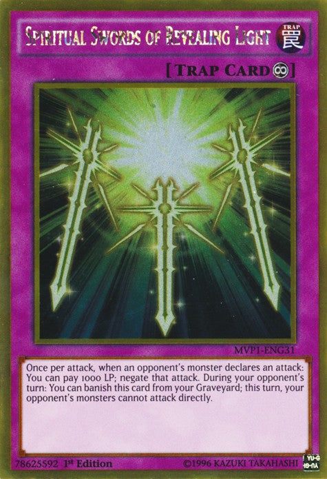 Spiritual Swords of Revealing Light - MVP1-ENG31 - Gold Rare - 1st Edition available at 401 Games Canada