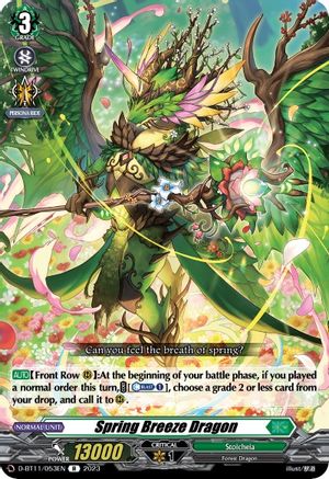 Spring Breeze Dragon - D-BT11/053EN - Rare available at 401 Games Canada