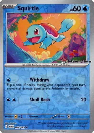 Squirtle - 007/165 - Reverse Holo Promo (Pokemon Center Exclusive)